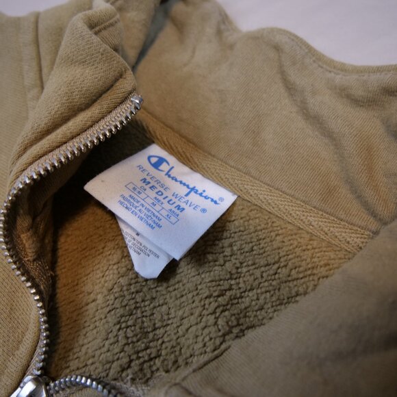 Champion Reverse Weave Beige Quarter Zip Sweatshirt - Picture 4 of 5